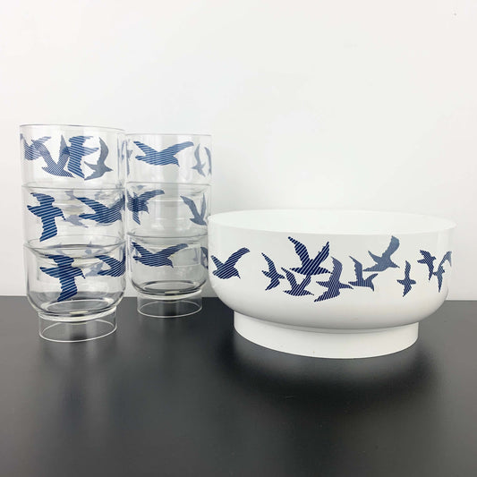 Guzzini Italy Seagull Tumbler & Salad Bowl Set