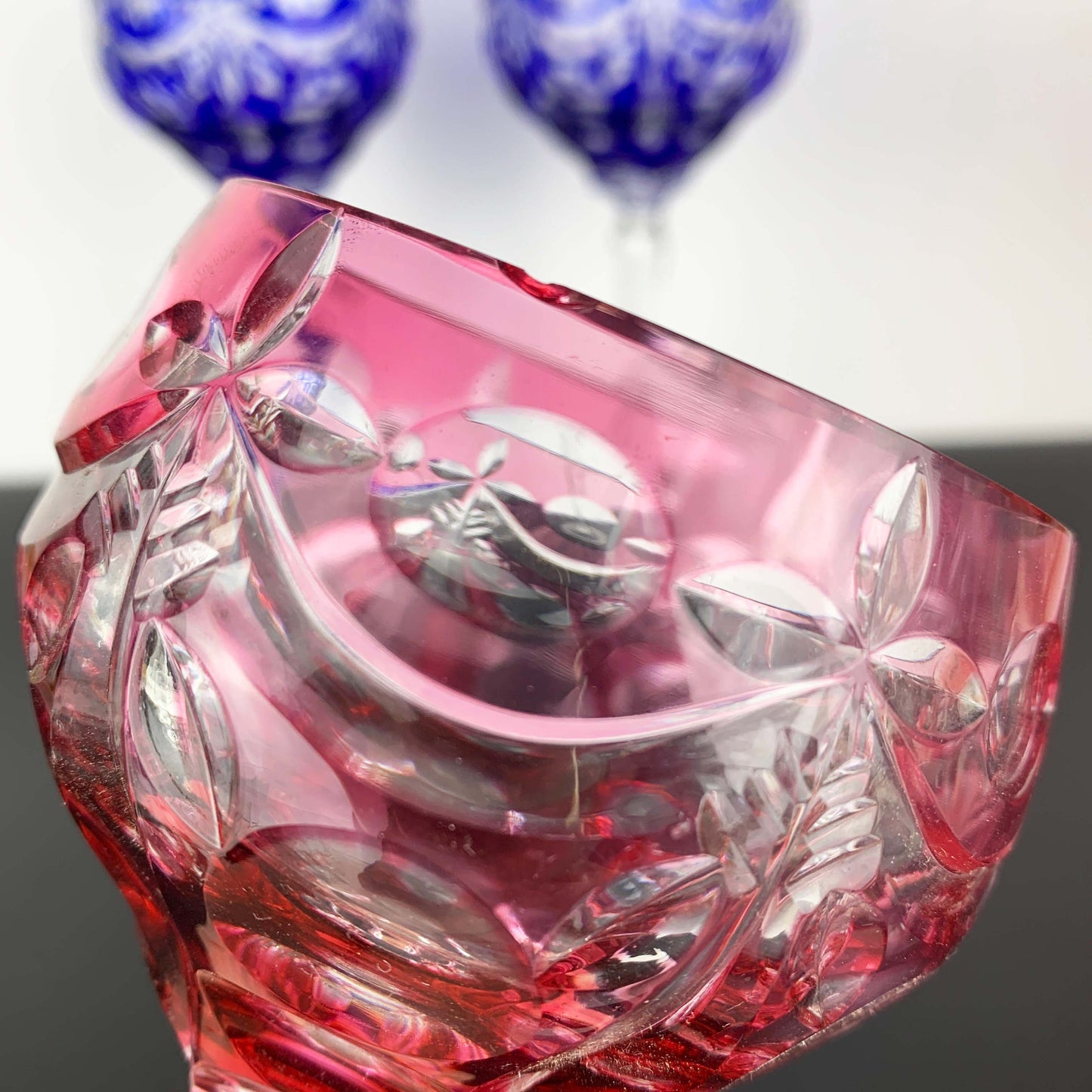 Harlequin Cut to Clear Crystal Wine Hock Glass Set