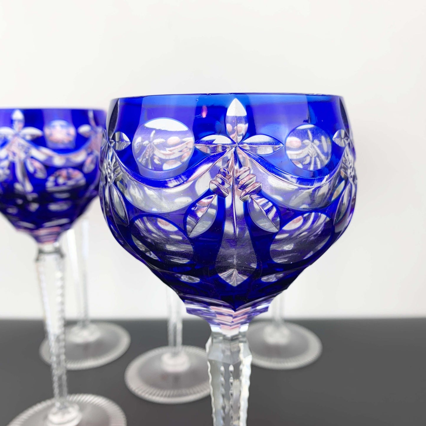 Harlequin Cut to Clear Crystal Wine Hock Glass Set