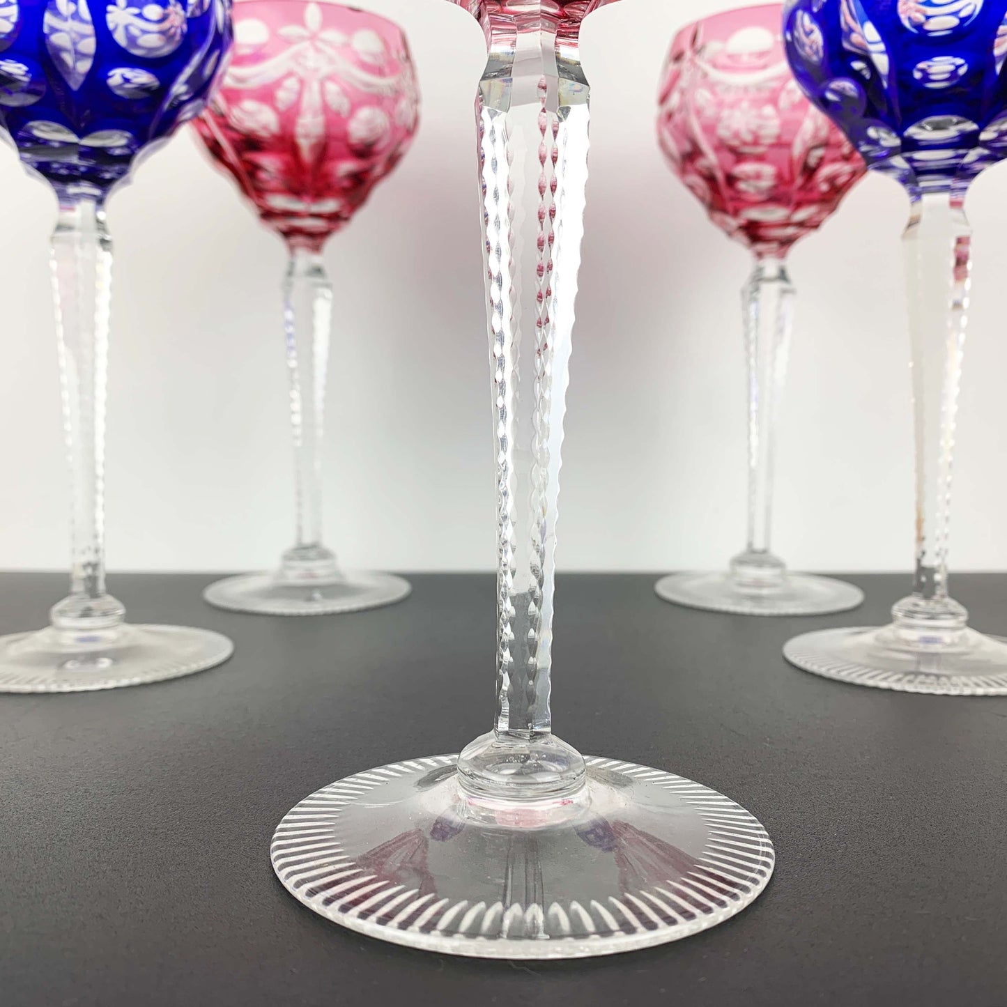 Harlequin Cut to Clear Crystal Wine Hock Glass Set