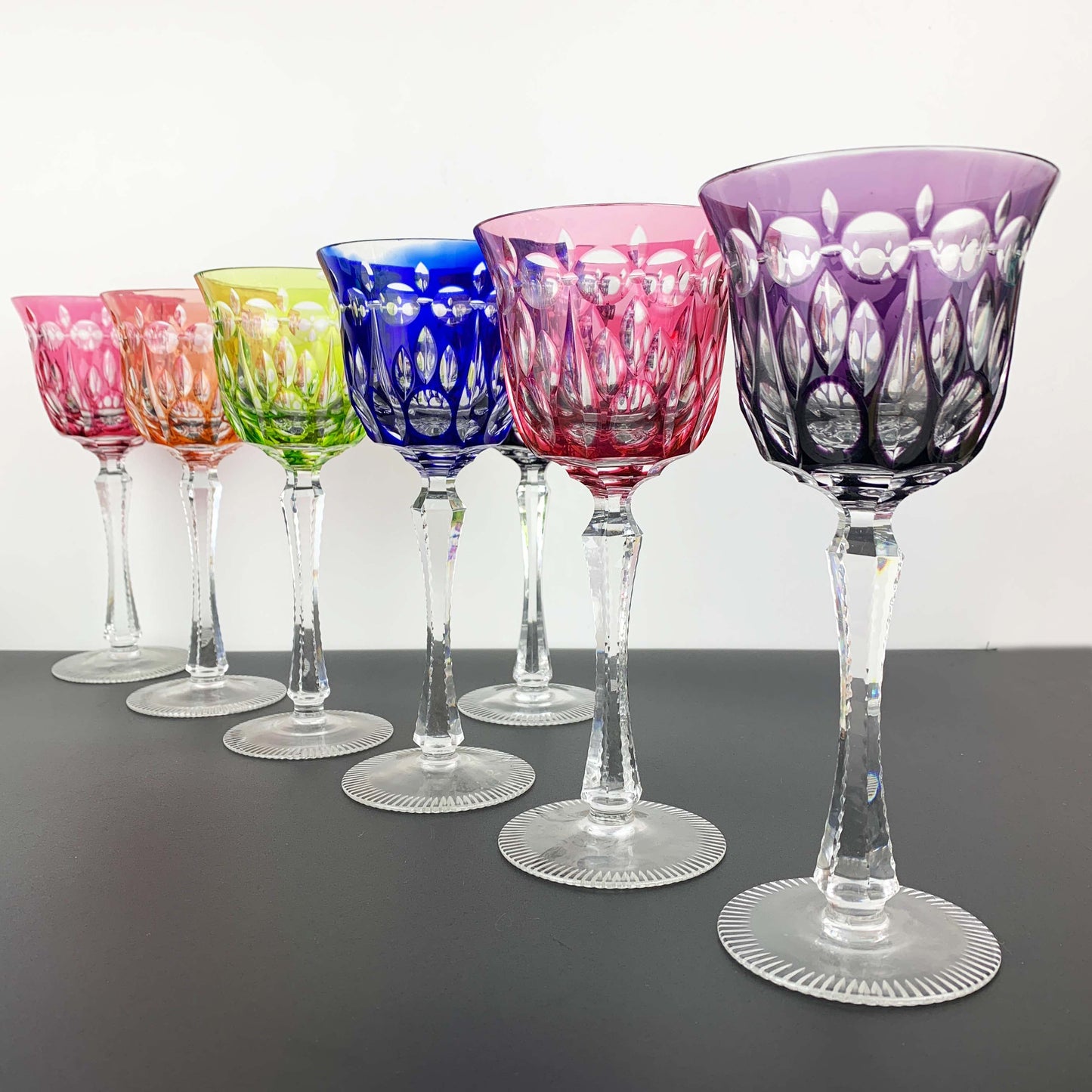 Harlequin Cut to Clear Crystal Wine Glass Set