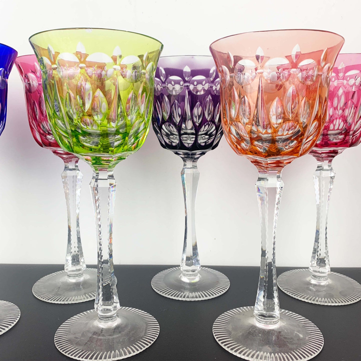 Harlequin Cut to Clear Crystal Wine Glass Set
