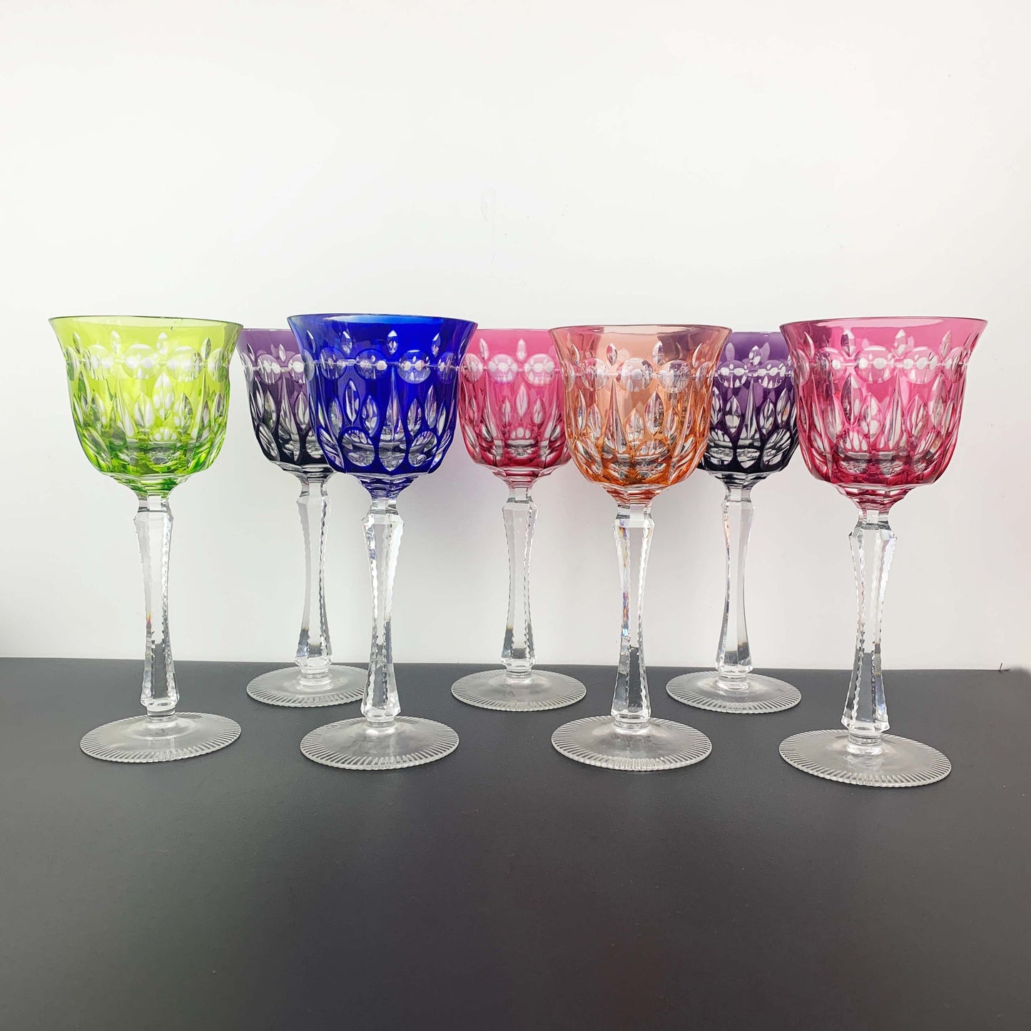 Harlequin Cut to Clear Crystal Wine Glass Set