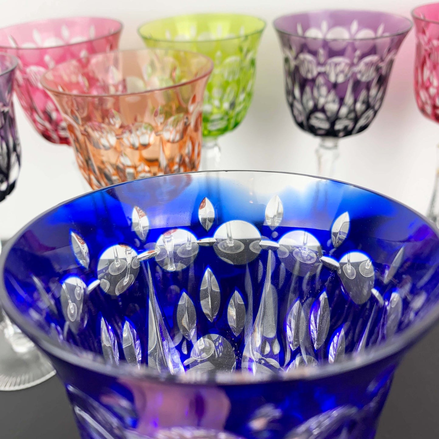 Harlequin Cut to Clear Crystal Wine Glass Set