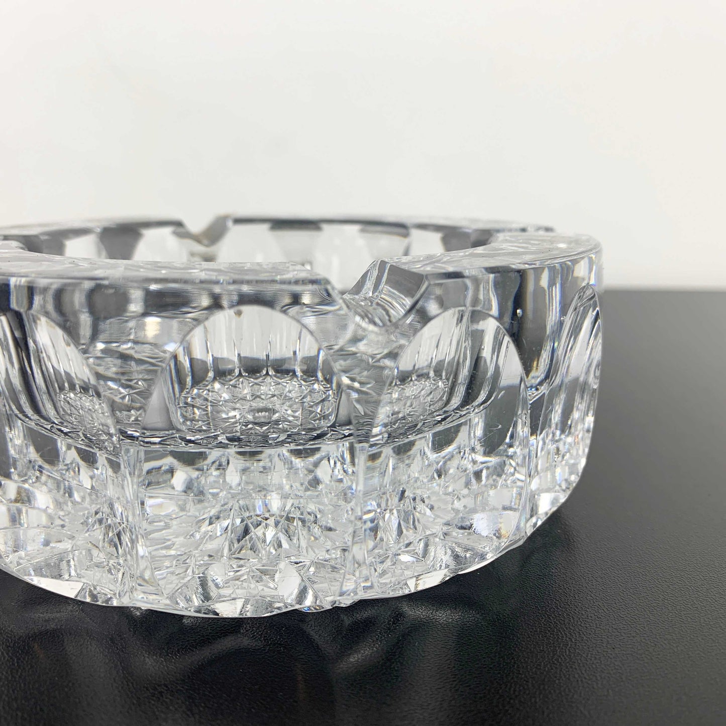 Mid Century Brilliant Cut Crystal Ashtray