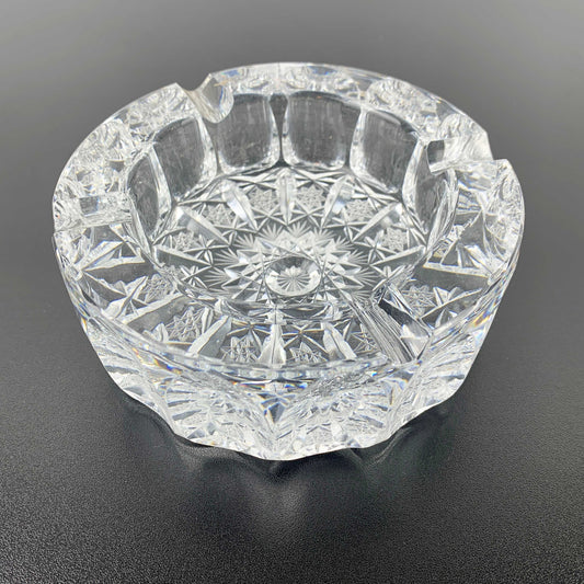 Mid Century Brilliant Cut Crystal Ashtray