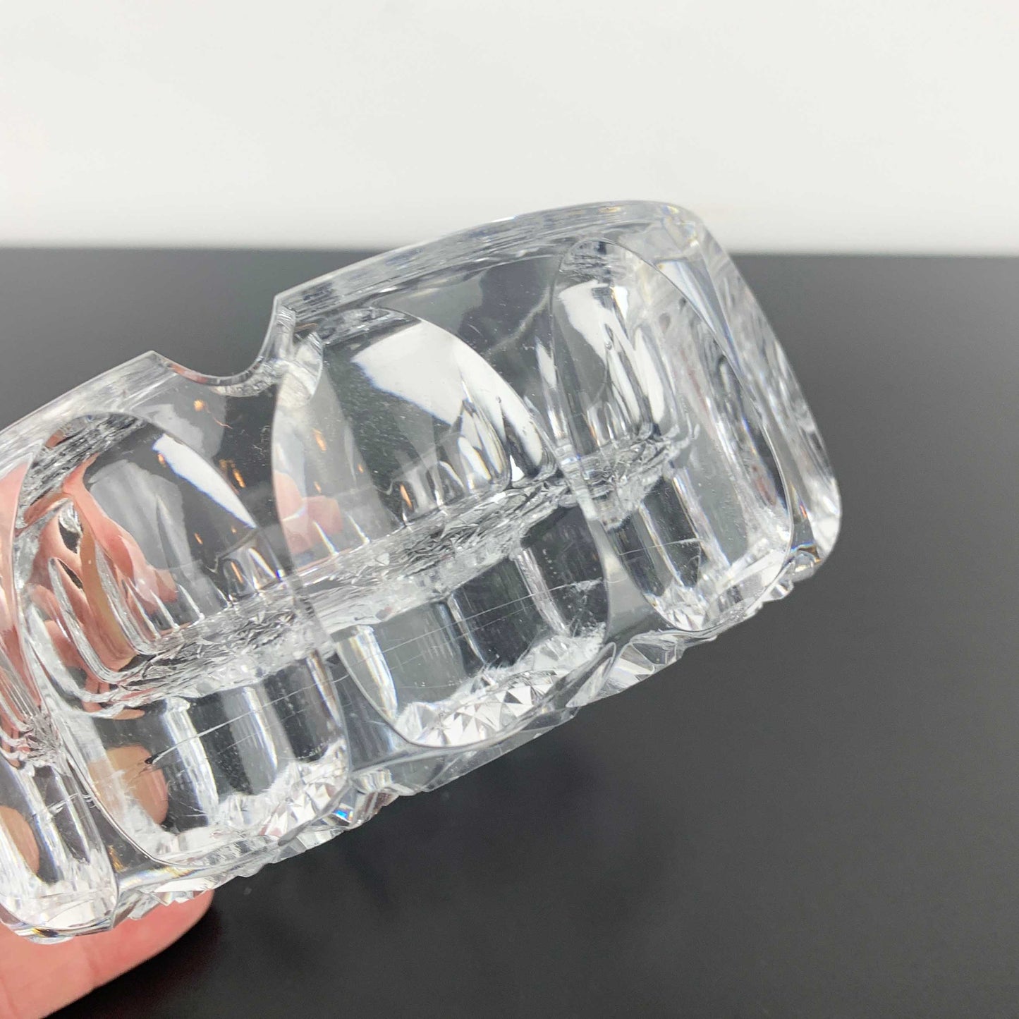 Mid Century Brilliant Cut Crystal Ashtray