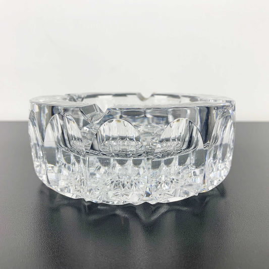 Mid century brilliant cut heavy crystal ashtray