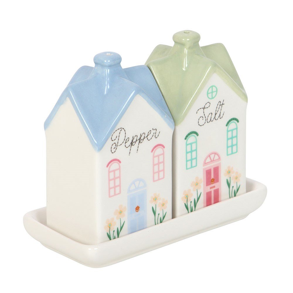 Pastel House Shaped Salt and Pepper Shakers