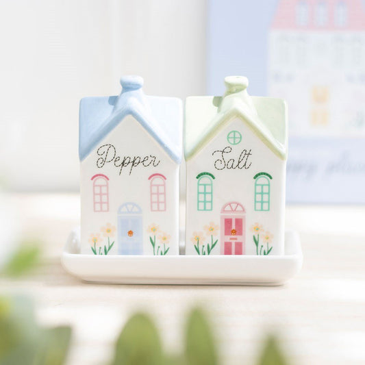 Pastel House Shaped Salt and Pepper Shakers