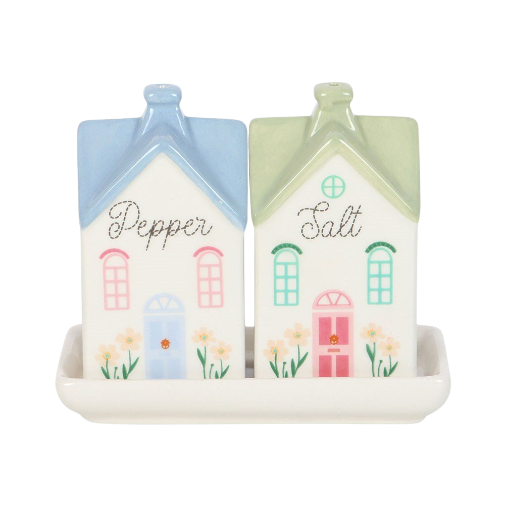 Pastel House Shaped Salt and Pepper Shakers