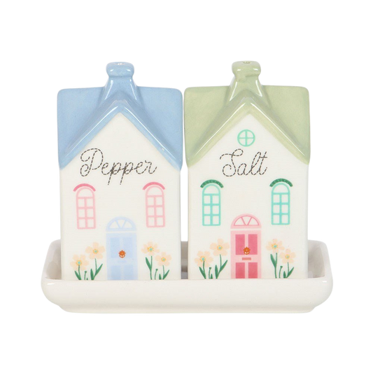 Pastel House Shaped Salt and Pepper Shakers