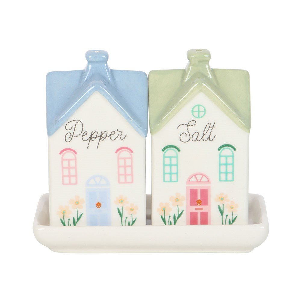 Pastel House Shaped Salt and Pepper Shakers