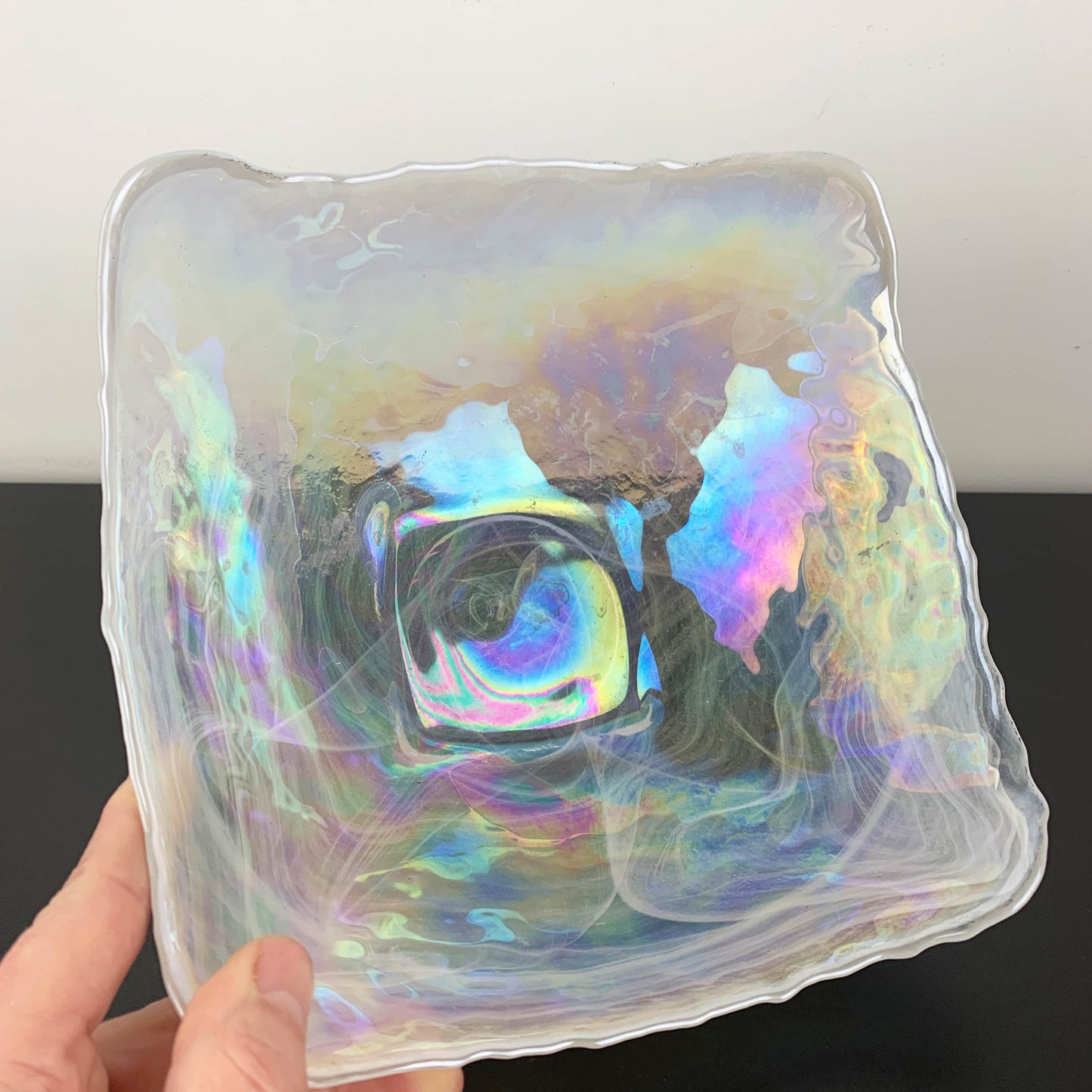 Iridescent Art Glass Centrepiece Bowl