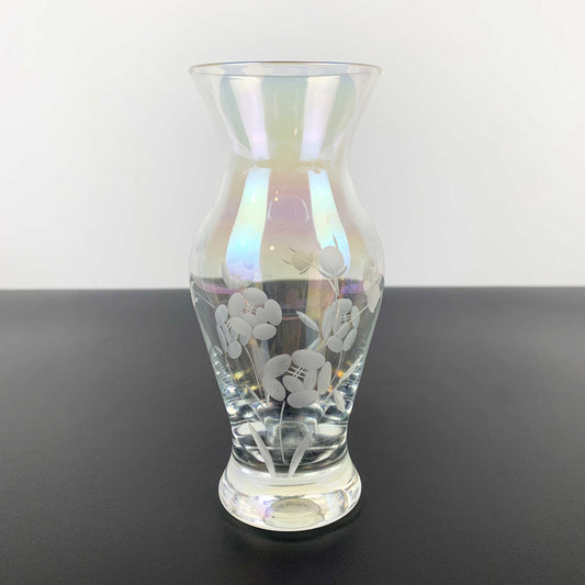 Bohemia Crystal Iridescent Etched Posy Vase
