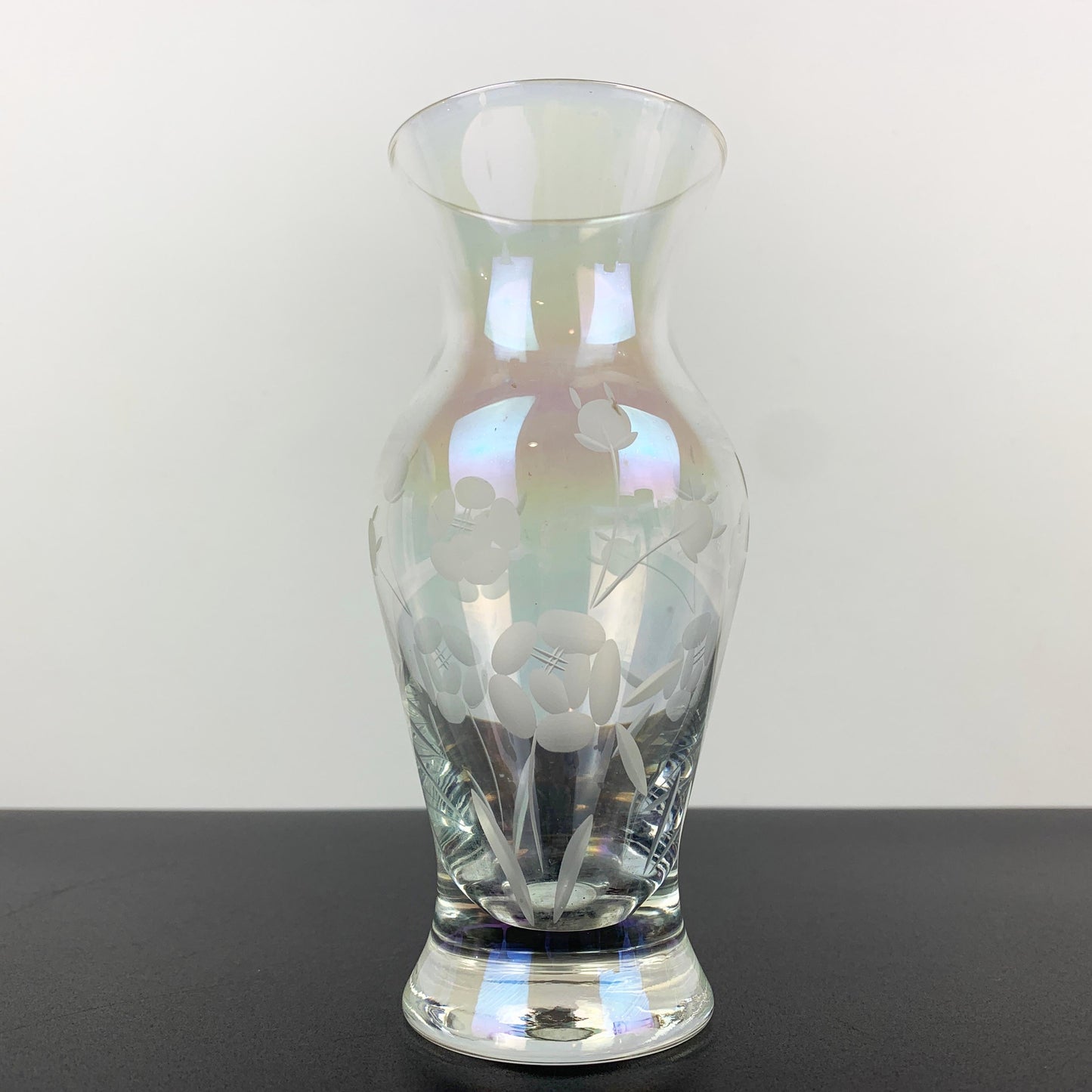 Bohemia Crystal Iridescent Etched Posy Vase