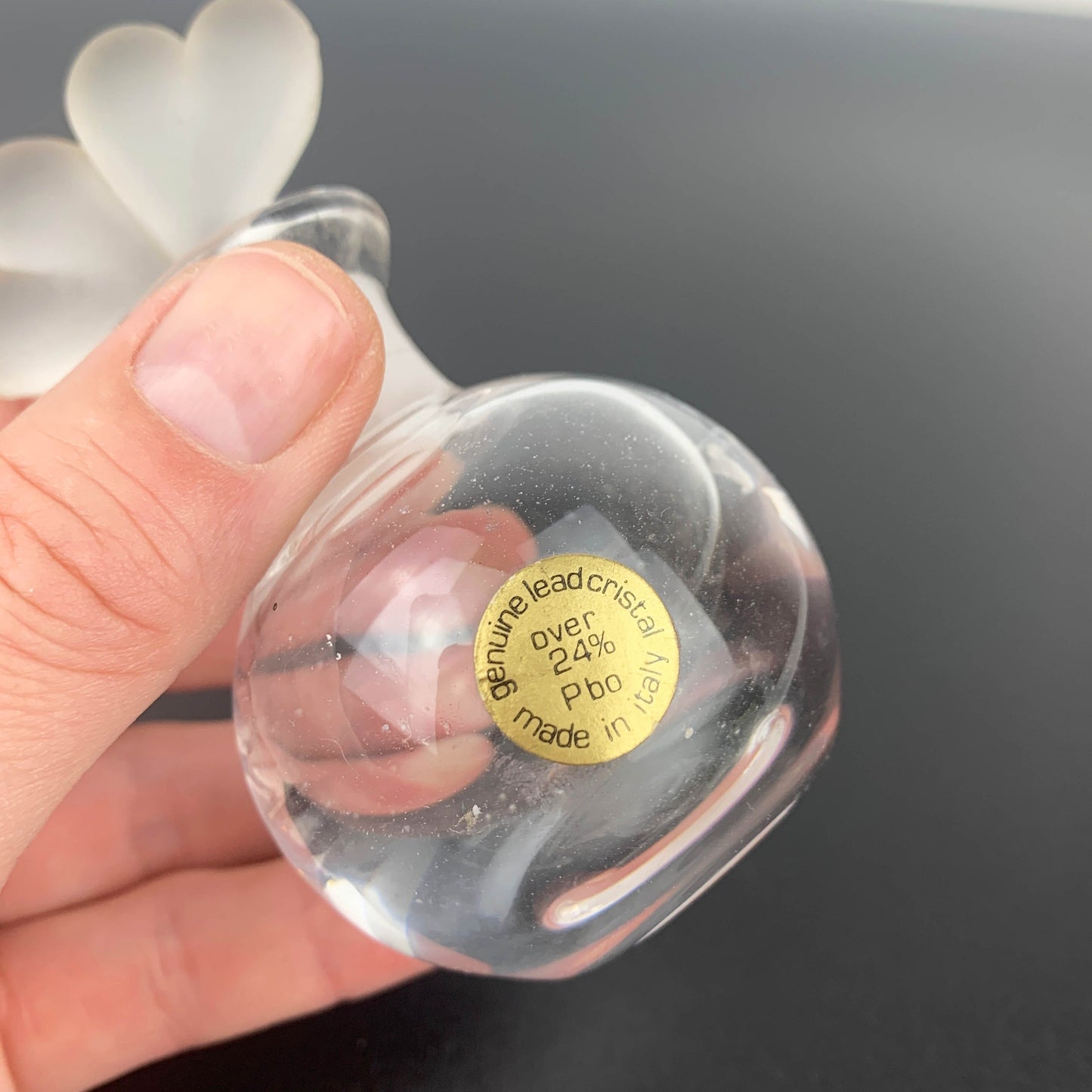 Italian Crystal Twin Heart Perfume Bottle