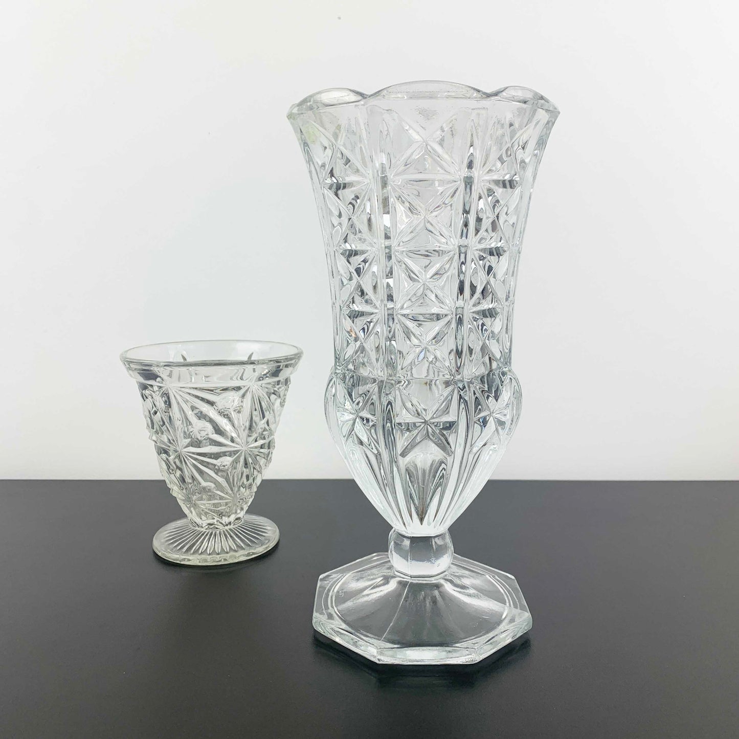Vintage Glass Trumpet Vase