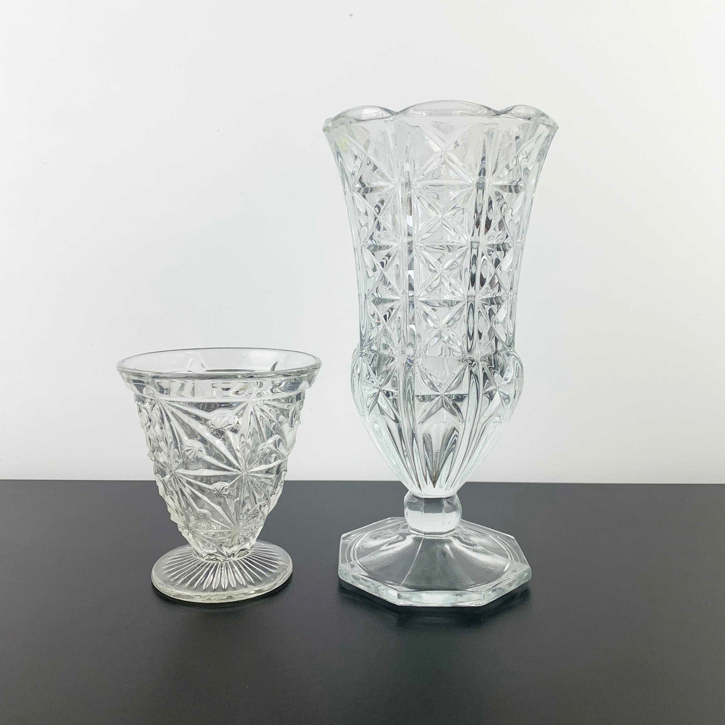 Vintage Glass Trumpet Vase