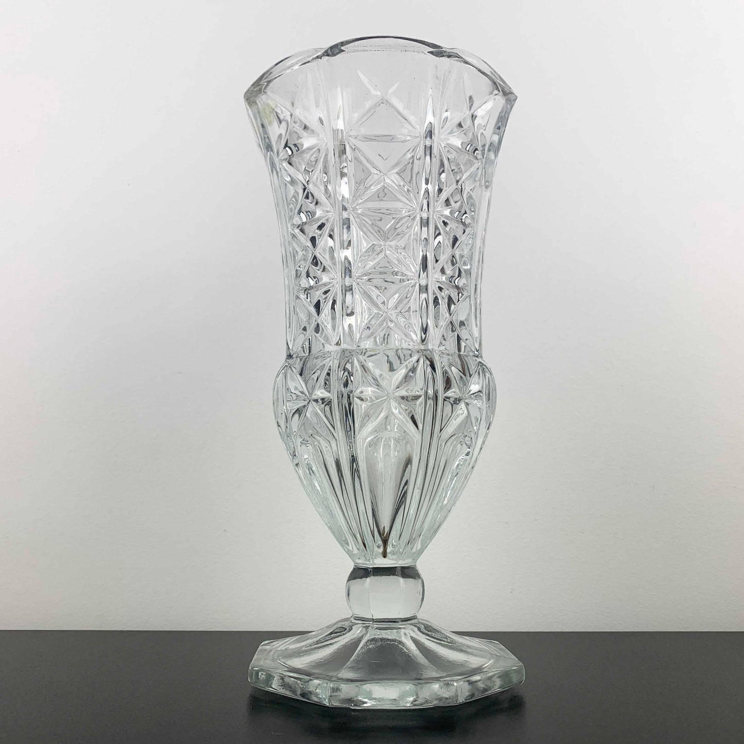 Vintage Glass Trumpet Vase