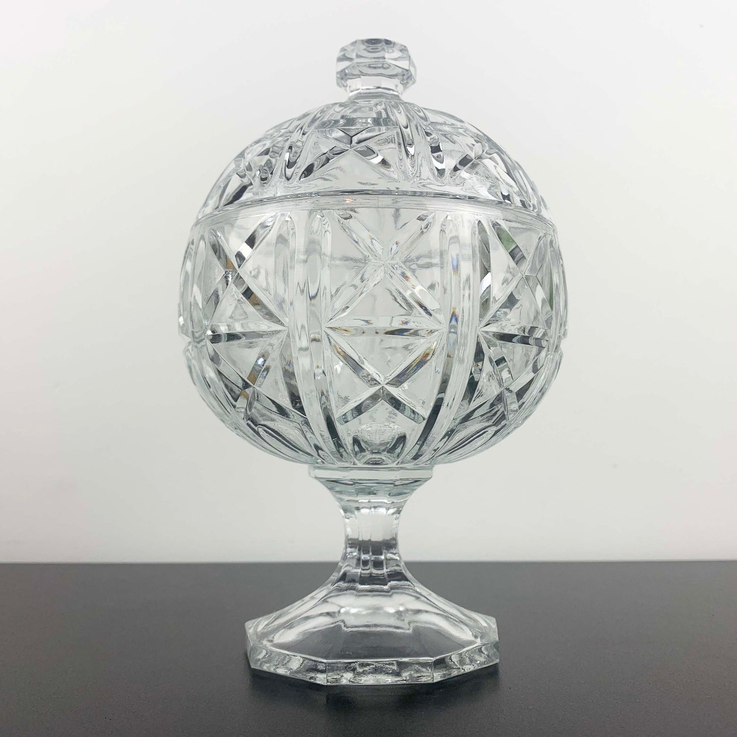 Italian Lidded Cut Glass Candy Jar