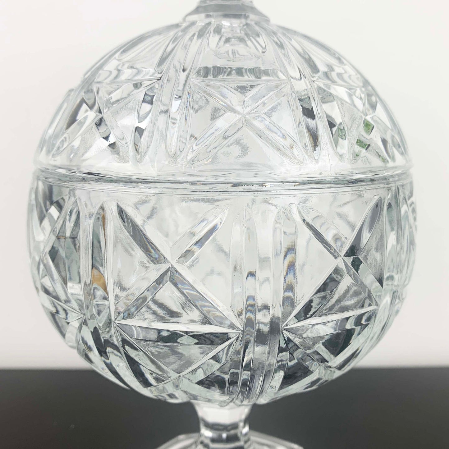 Italian Lidded Cut Glass Candy Jar
