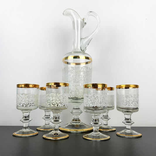 Italian Ewer Style Aperitif and Liqueur Set: 7 Piece