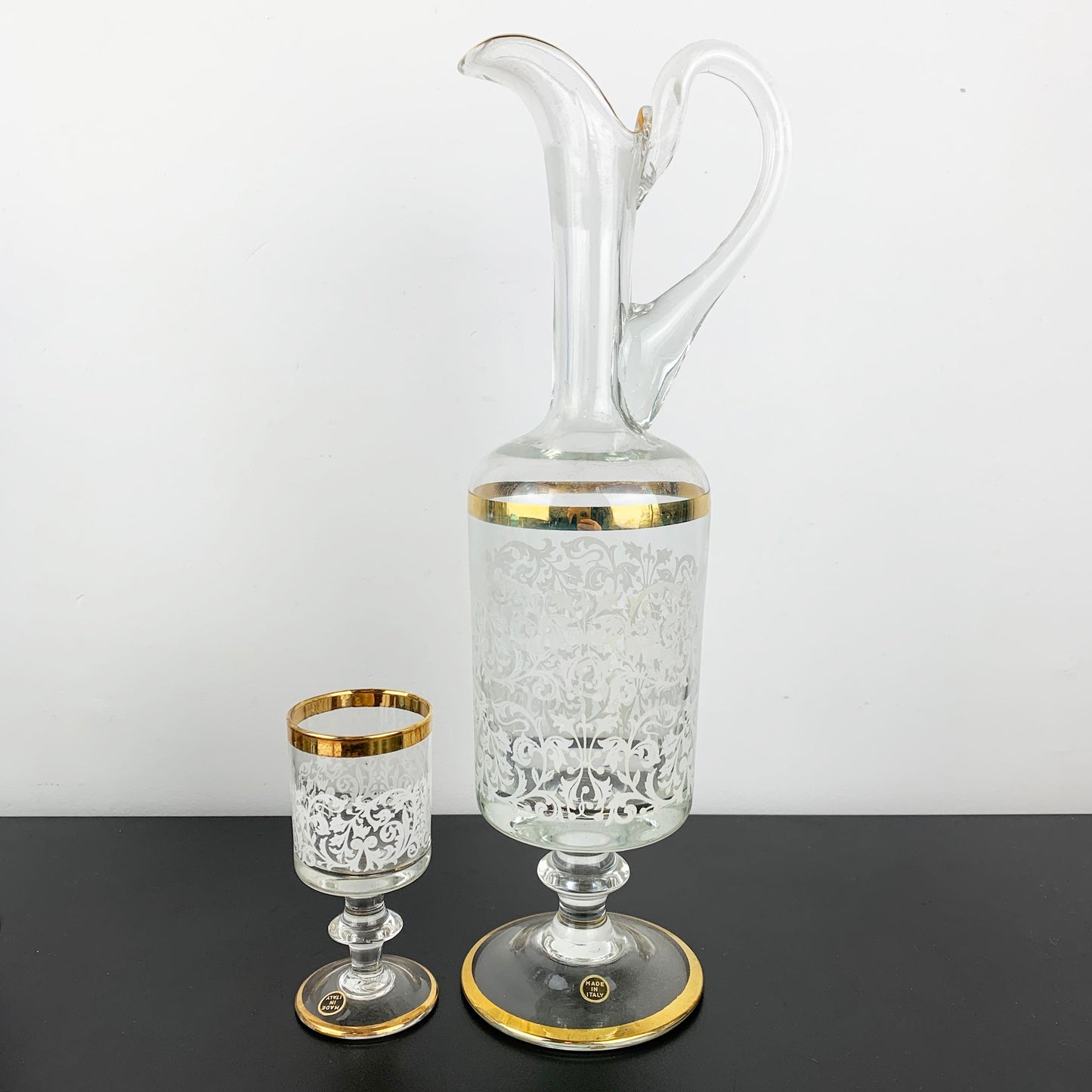 Italian Ewer Style Aperitif and Liqueur Set: 7 Piece