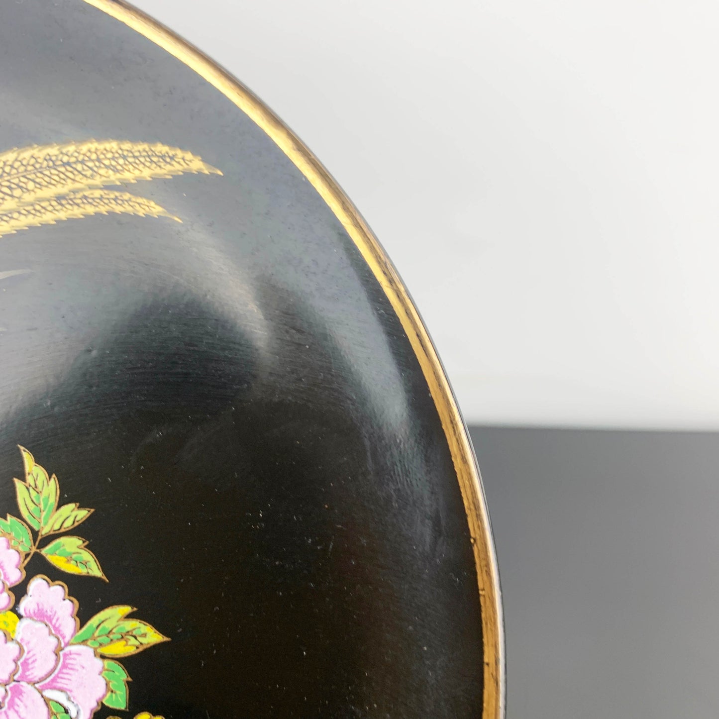 Temmoku Japan Decorative Pheasant Plate