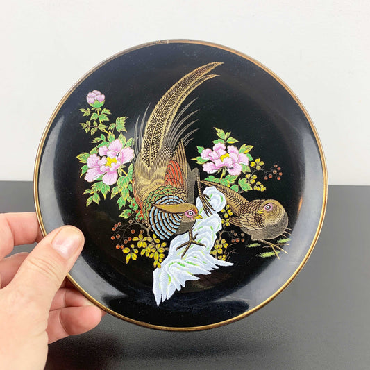 Temmoku Japan Decorative Pheasant Plate