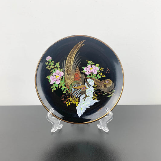 Temmoku Japan Decorative Pheasant Plate