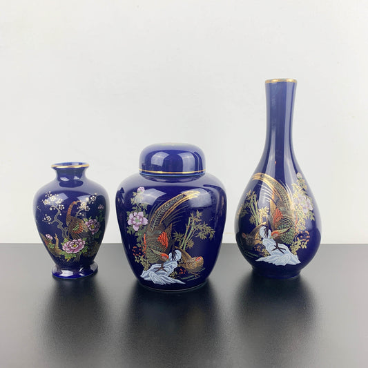 Japanese Kutani Ware Decor Set