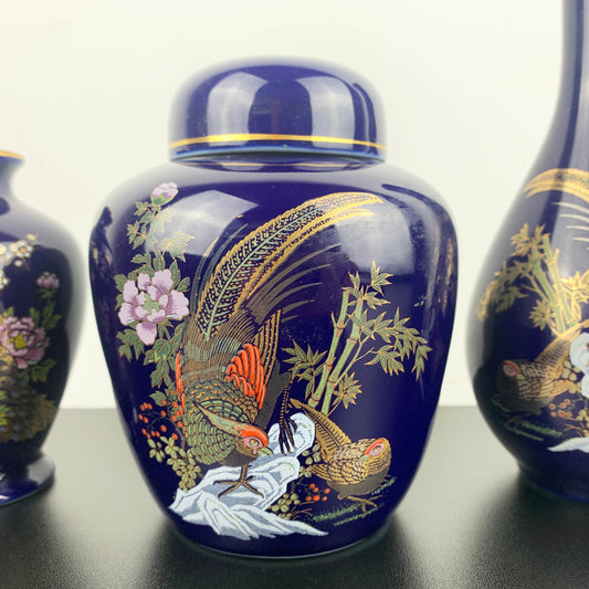 Japanese Kutani Ware Decor Set