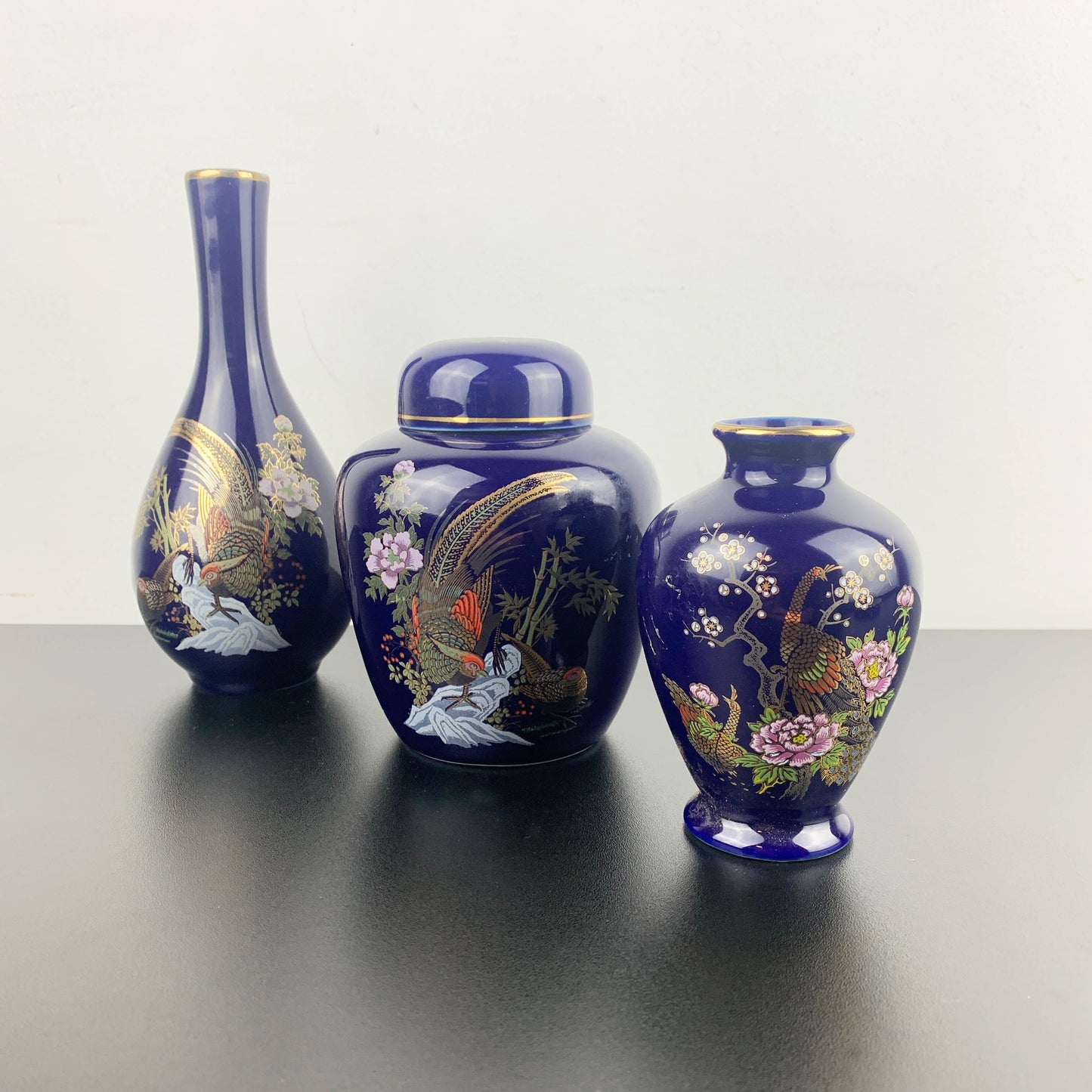 Japanese Kutani Ware Decor Set