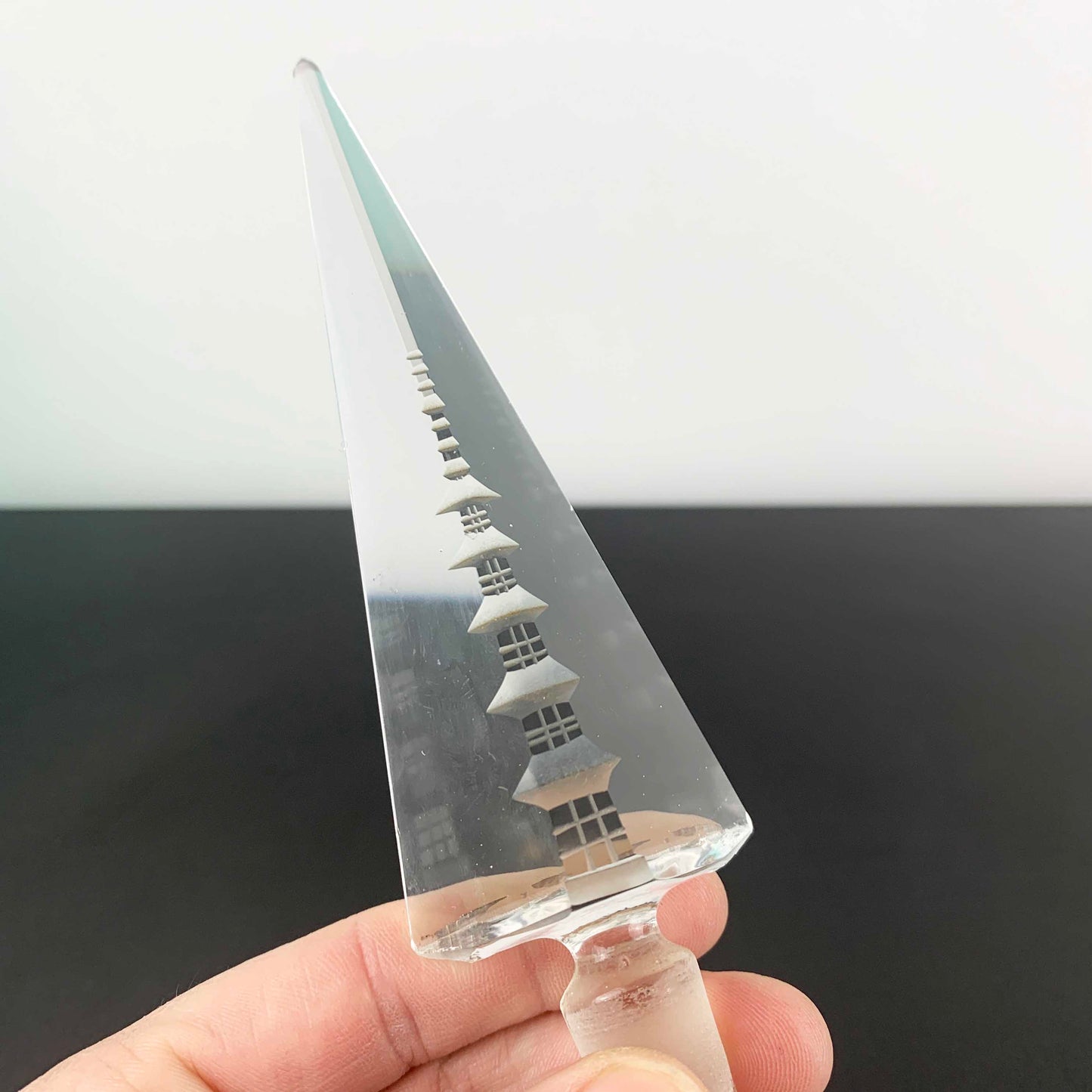 Japanese Crystal Perfume Bottles with Pagoda Stopper