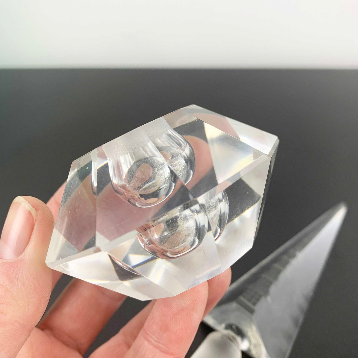 Japanese Crystal Perfume Bottles with Pagoda Stopper