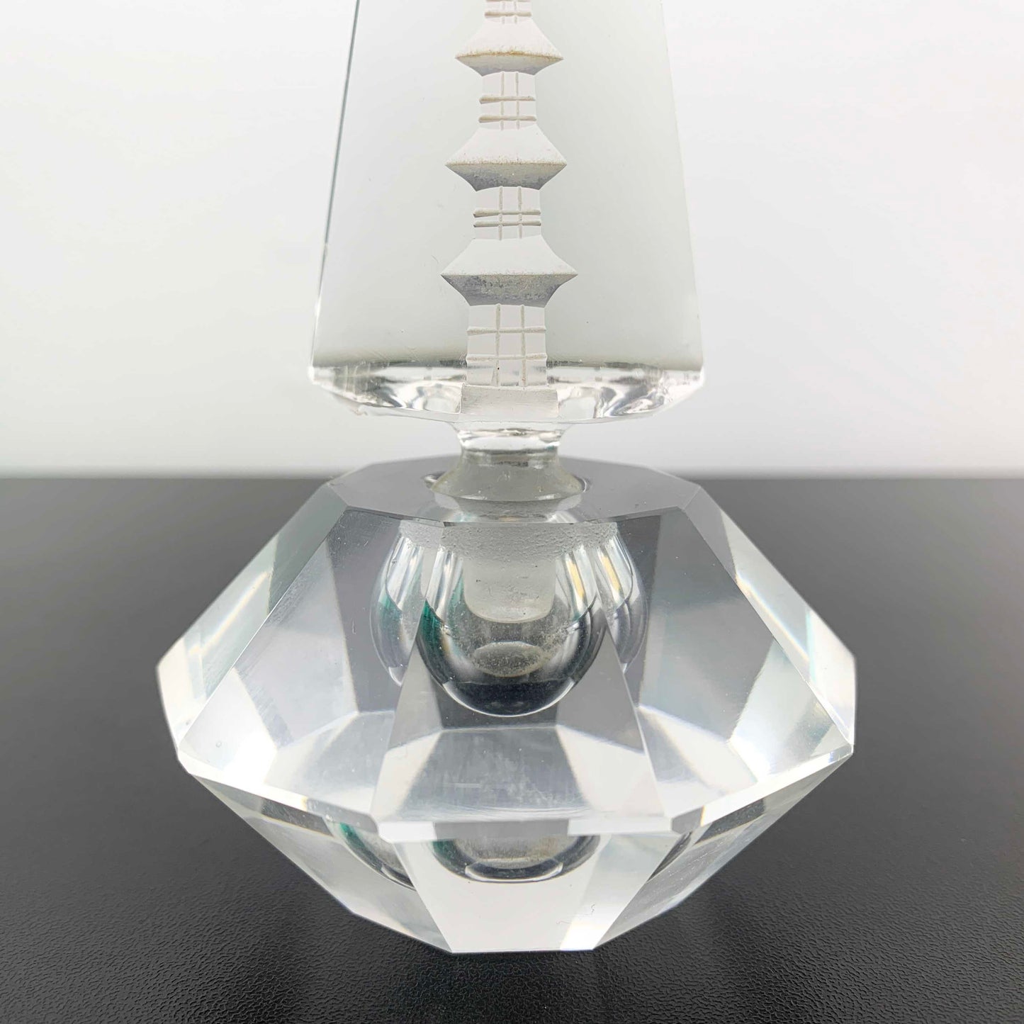Japanese Crystal Perfume Bottles with Pagoda Stopper