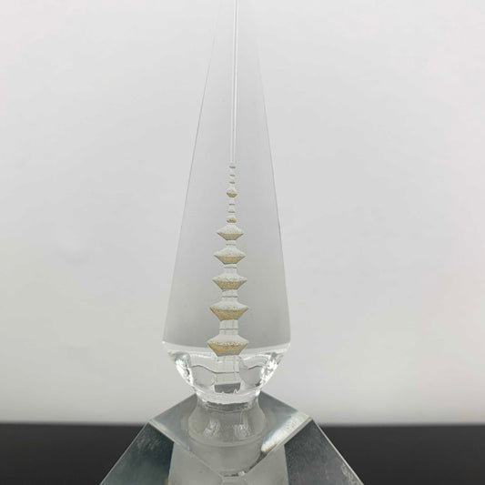 Japanese Crystal Perfume Bottle with Pagoda Stopper