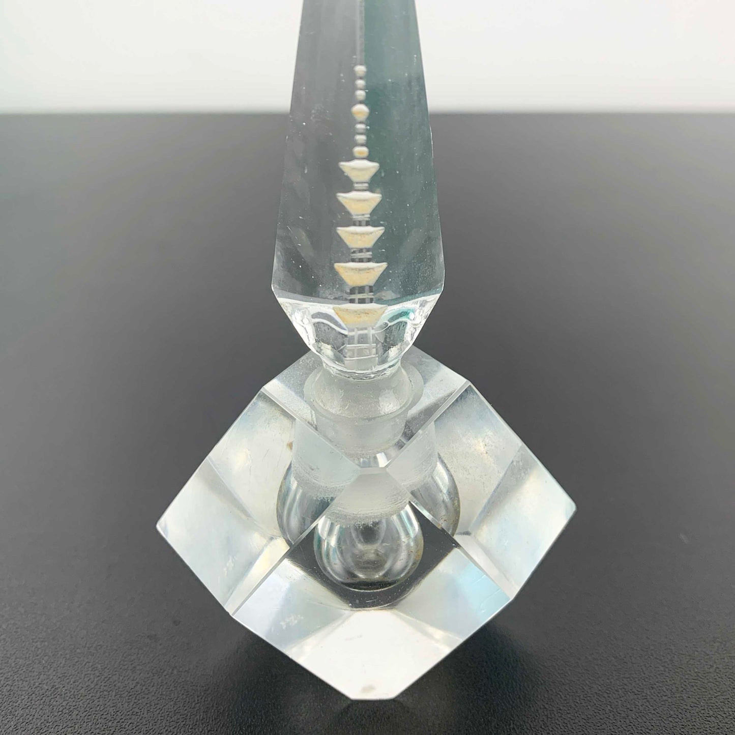 Japanese Crystal Perfume Bottle with Pagoda Stopper