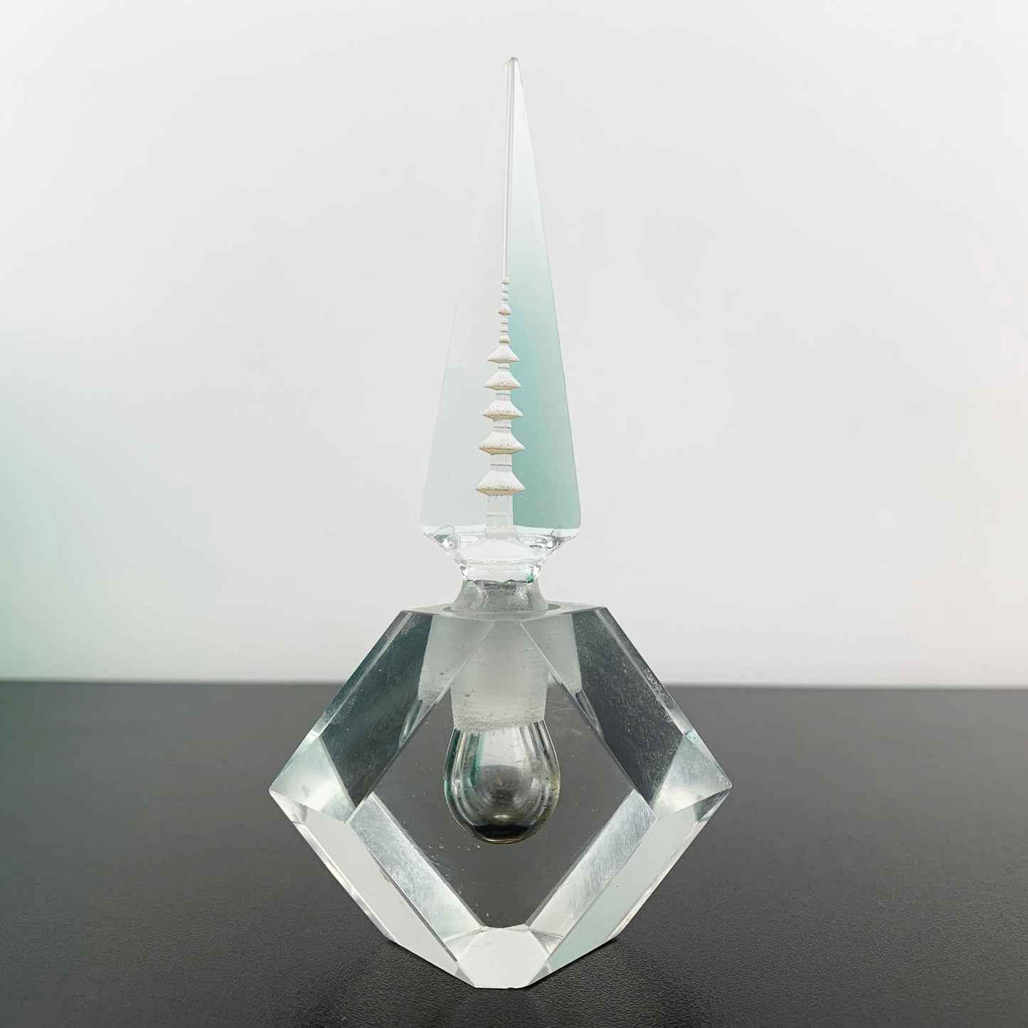 Japanese Crystal Perfume Bottle with Pagoda Stopper