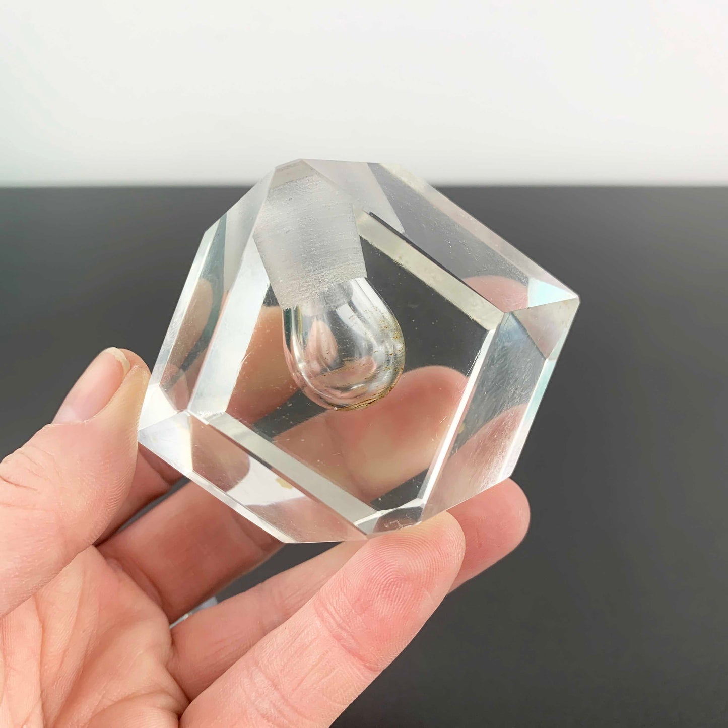 Japanese Crystal Perfume Bottle with Pagoda Stopper