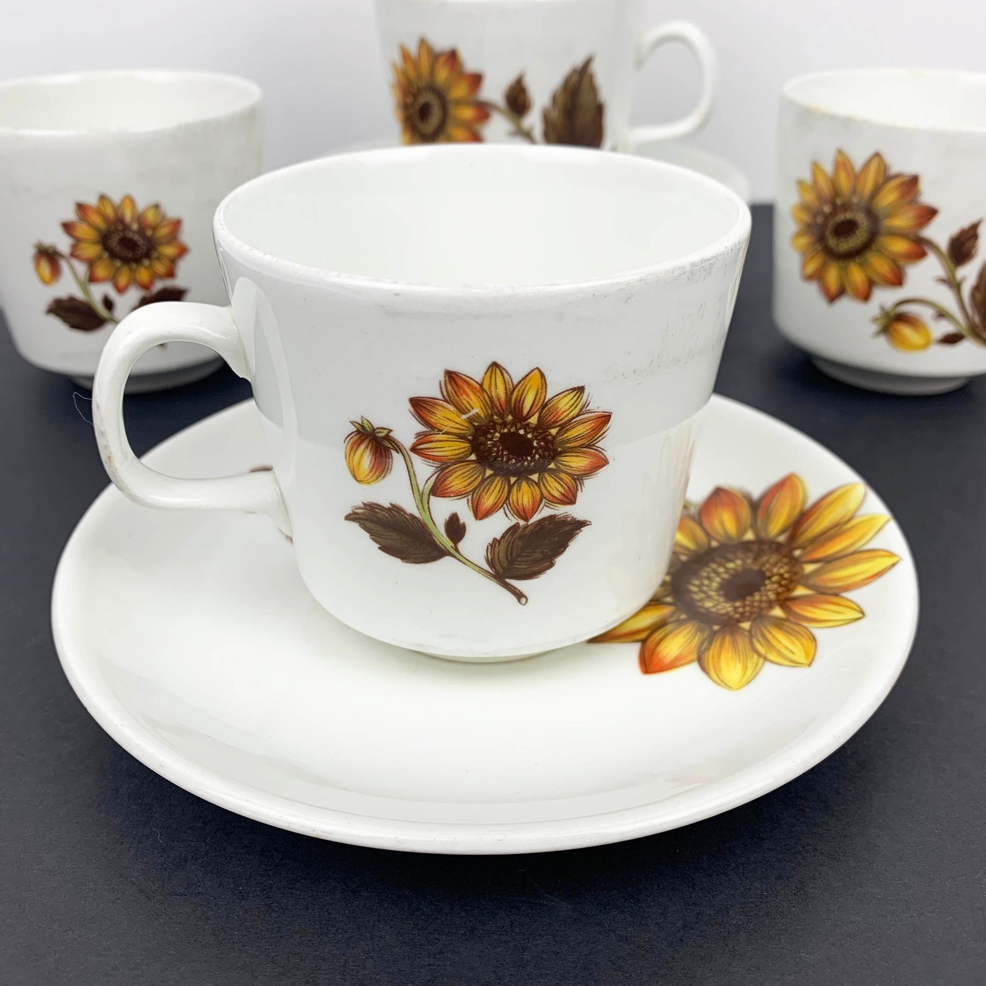 Johnson of Australia 'Hayman' sunflower pattern 1970s cup and saucer