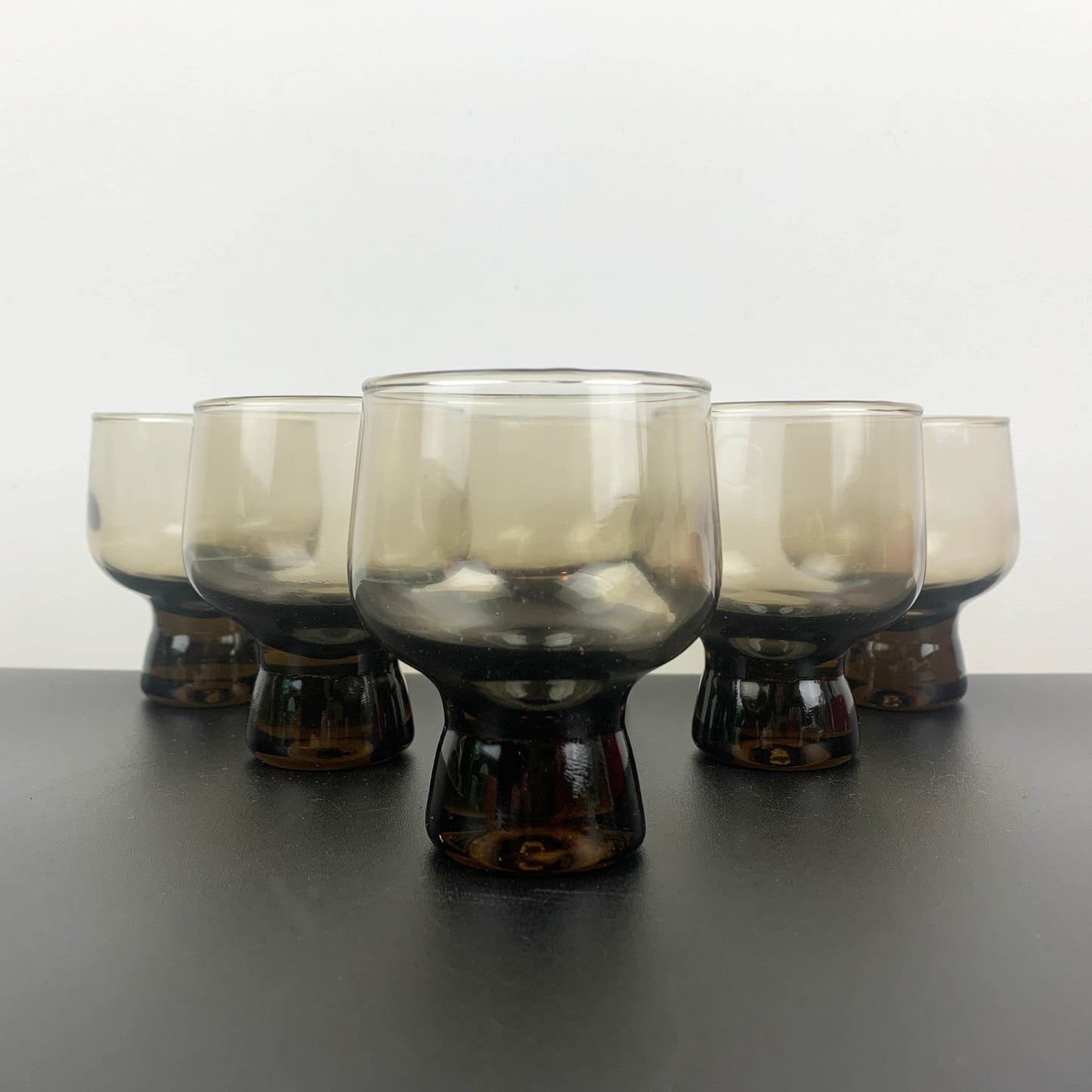 Crown Crystal NZ (Kaaru Glass) 'Chimera' Smoky Glassware Sets