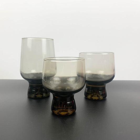 Crown Crystal NZ (Kaaru Glass) 'Chimera' Smoky Glassware Sets