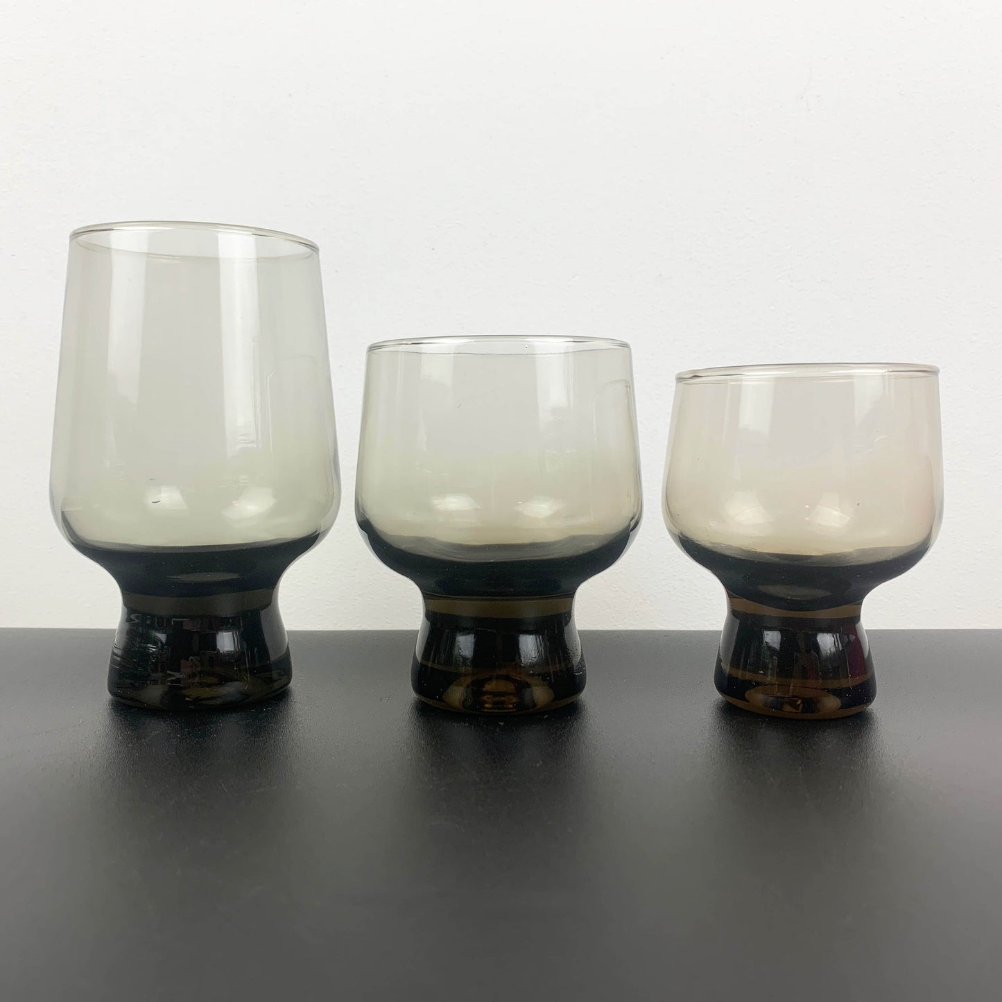 Crown Crystal NZ (Kaaru Glass) 'Chimera' Smoky Glassware Sets