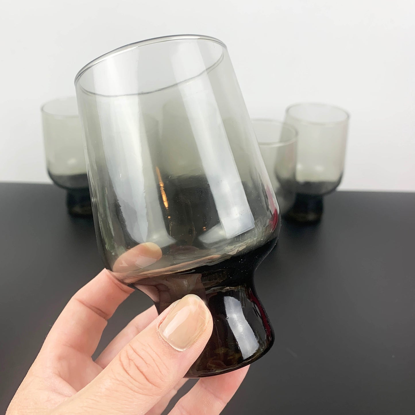 Crown Crystal NZ (Kaaru Glass) 'Chimera' Smoky Glassware Sets