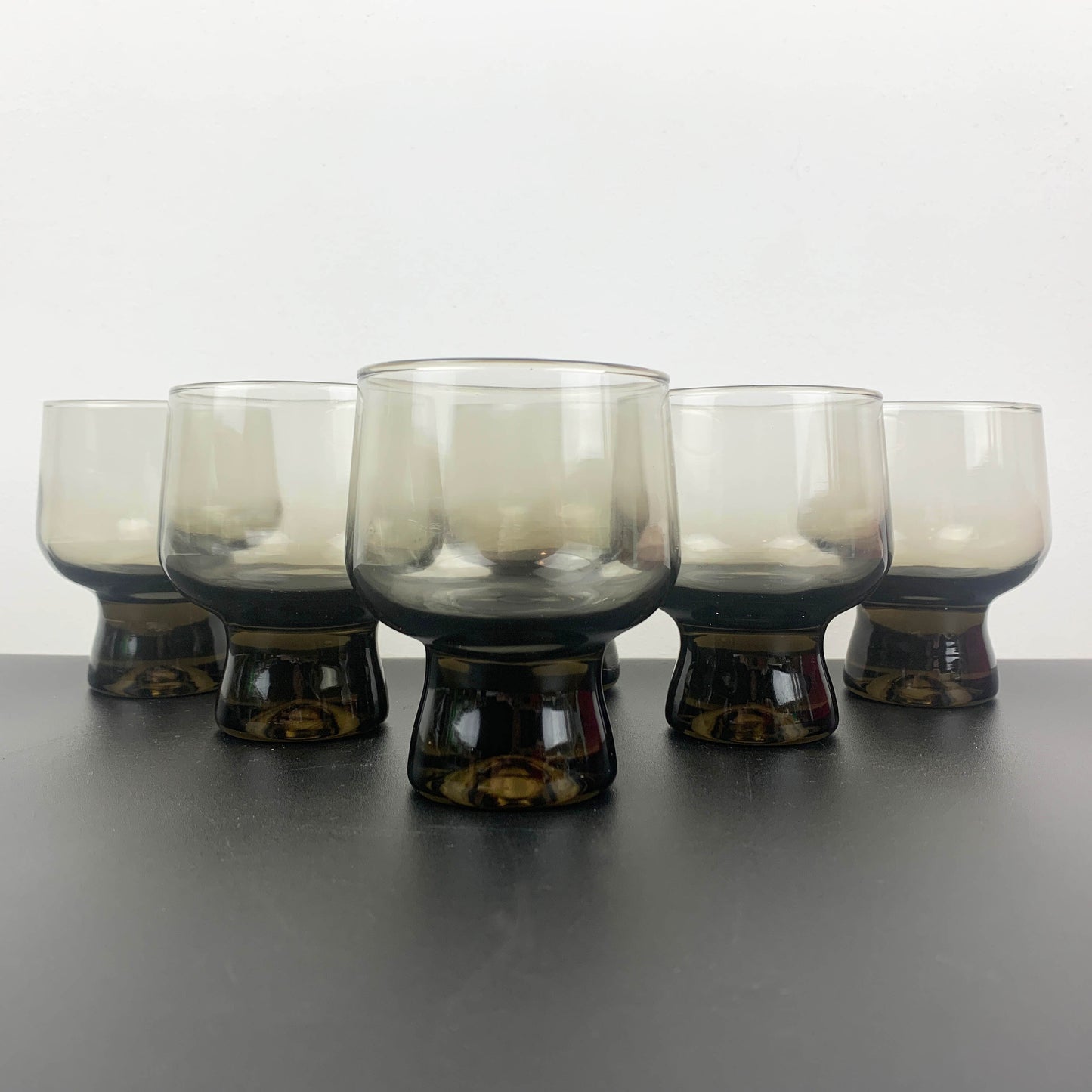 Crown Crystal NZ (Kaaru Glass) 'Chimera' Smoky Glassware Sets