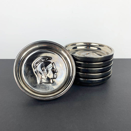 Mercury Glass Roman Coaster Set