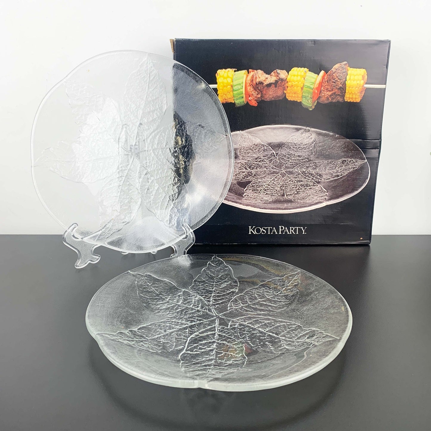 Kosta Boda 'Party' Leaf Embossed Platter - Set of 2