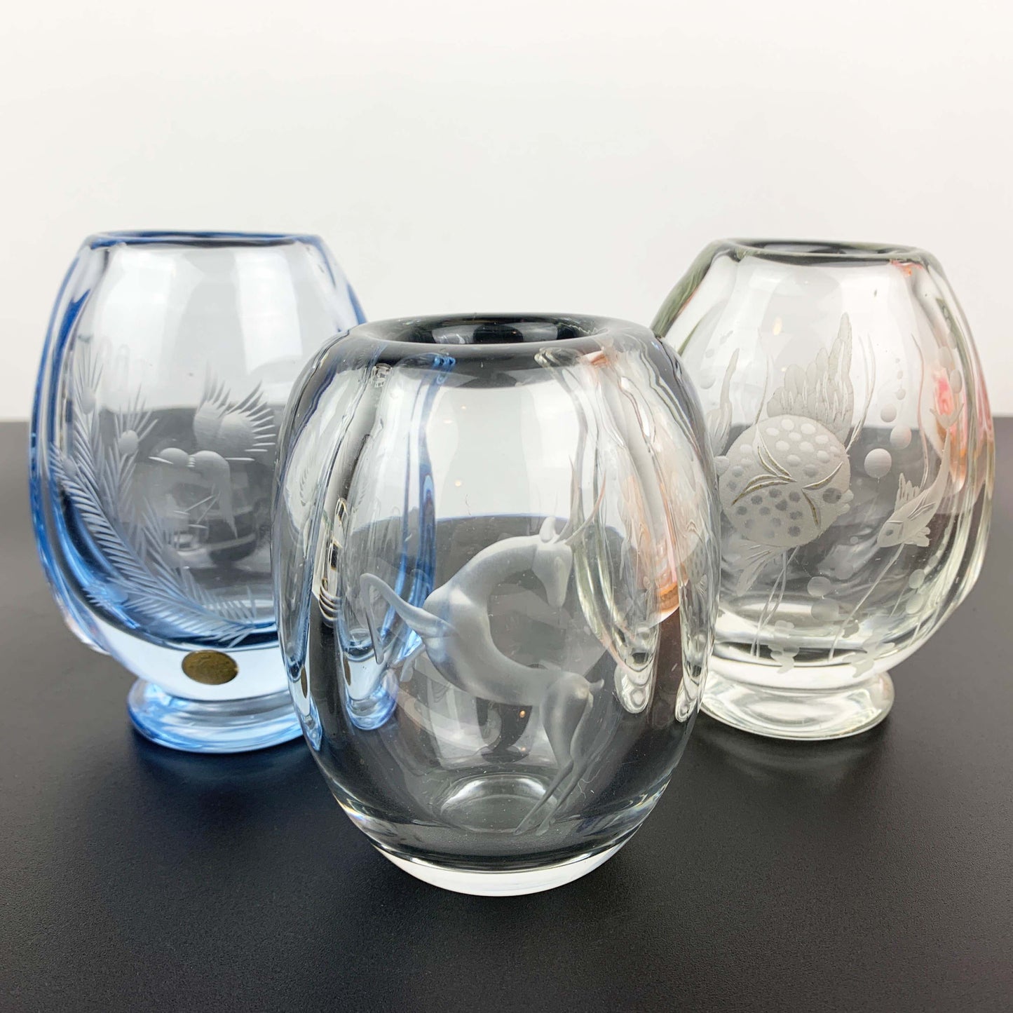 Kosta Sweden mid century art glass vases, sold separately